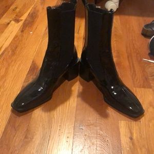 Zara sz6 black patent leather bootie never worn